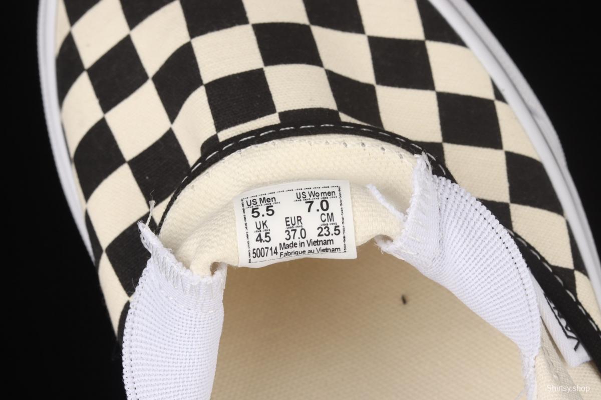 Vans Slip-On Platform classic lazyman black and white checkerboard thick soles shoes VN0A318EBWW