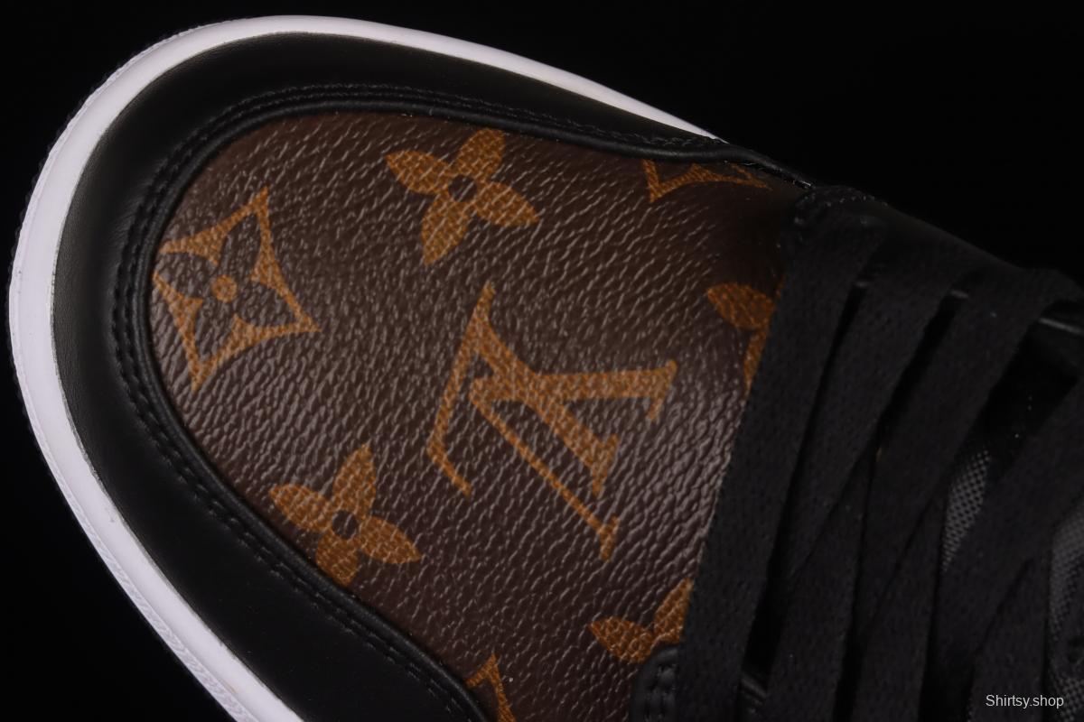 LV x Air Jordan 1 custom low-top retro culture basketball shoes 553558-039