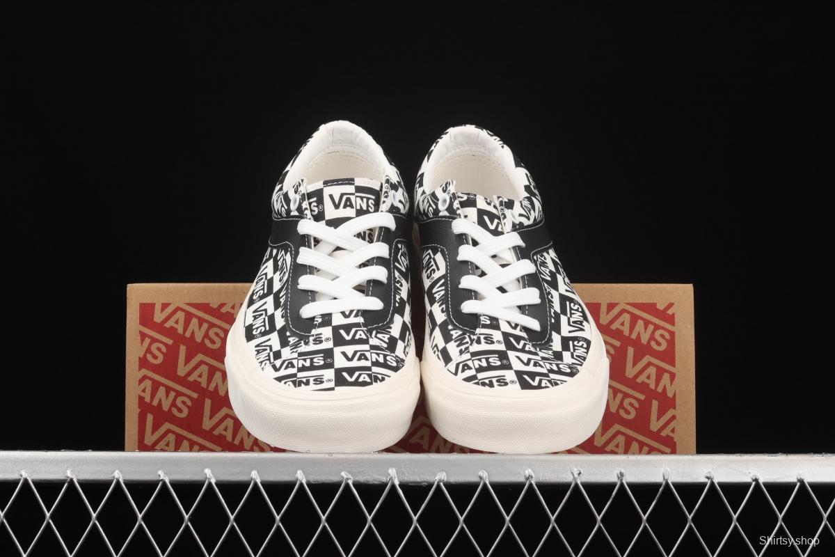Vans Bold Ni checkerboard black and white printed cashew flower low upper board shoes VN0A3WLP42M