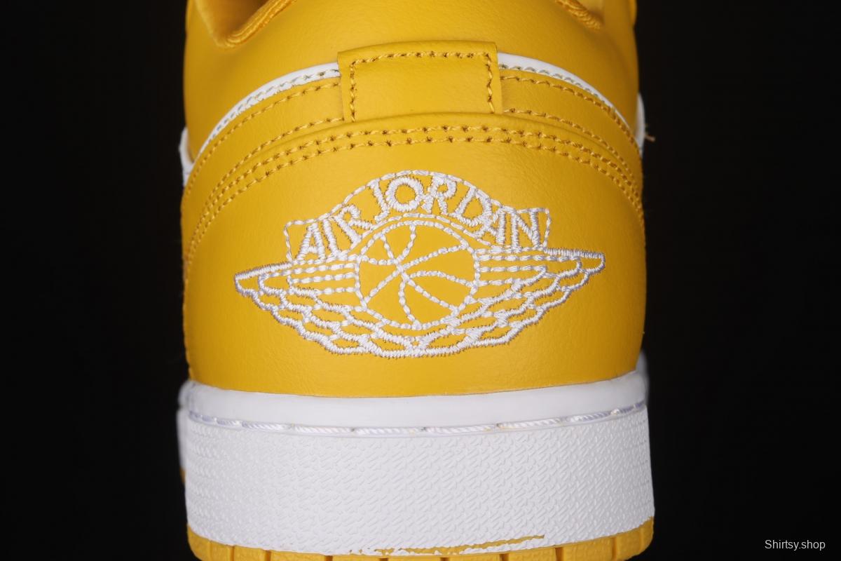 Air Jordan 1 Low white and yellow low side culture leisure sports shoes 553558-171
