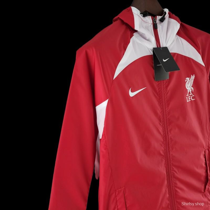 22/23 Liverpool Windbreaker Red And White