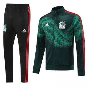 2022 Mexico Dark Green Full Zipper Tracksuit