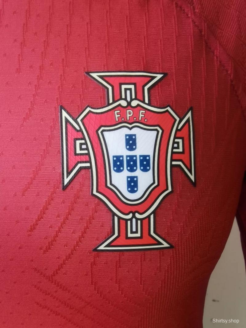 Player Version 2022 Portugal Home Long Sleeve Jersey