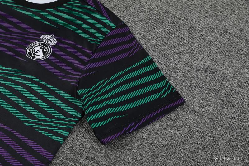 23-24 Real Madrid Stripe Pattern Short Sleeve+Shorts