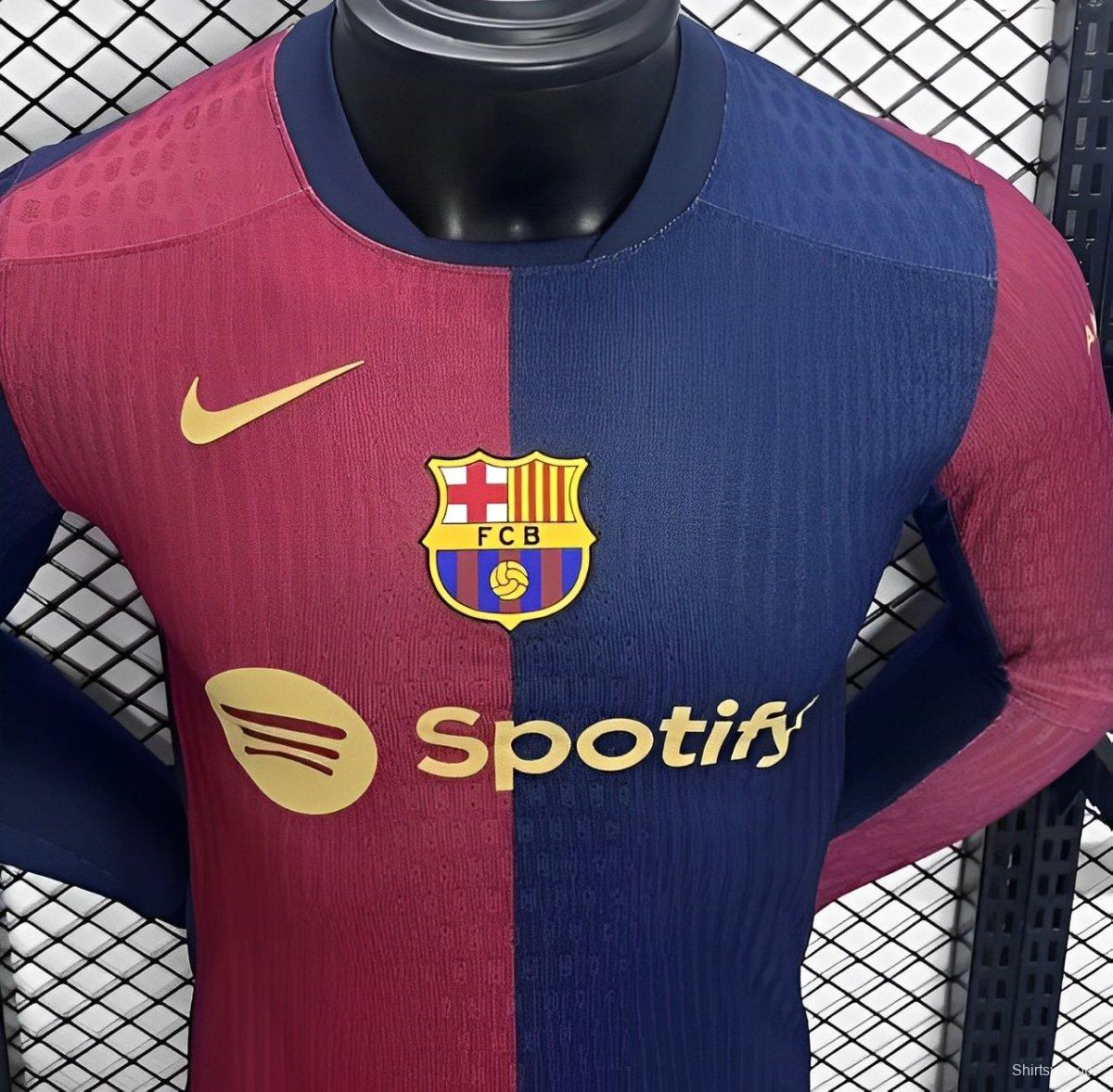 Player Version 24/25 Barcelona Home Long Sleeve Jersey